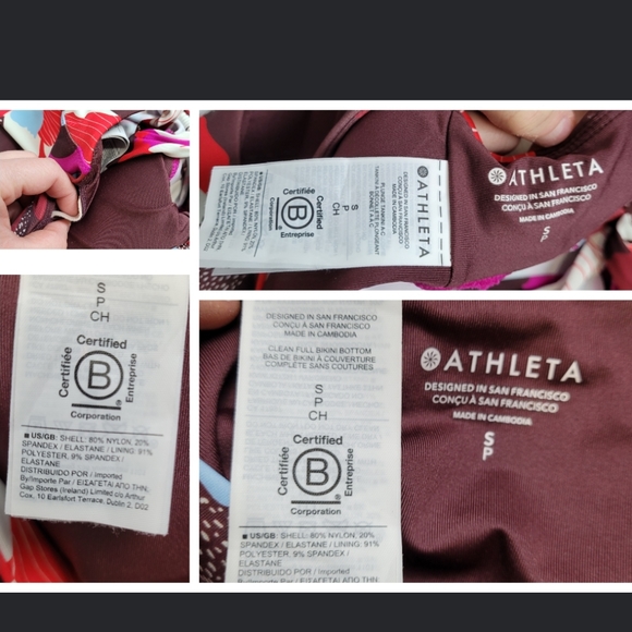 Athleta Plunge Tankini Hero Bloom Decadent Chocolate full bottom swimwear small - Picture 10 of 16